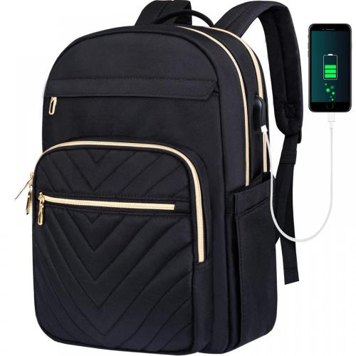 Custom Everyday Use Fashion Water Resistant Soft Lightweight 15.6 Inch Quilted Laptop Backpack For Women