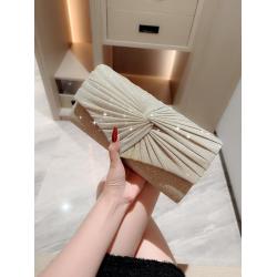 Grey twinkling women party clutch bag purses with chain dinner dress handbag evening wedding wrinkle clutch handbags for women