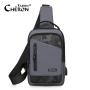 2022 Latest Custom 100 Pieces Large Capacity Travel Cell Phone Usb Port Cross Body Shoulder Chest Bag With Logo Packaging