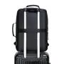 Wholesale Factory Large Capacity Business PU Backpack Expandable Black Computer Bag Waterproof Custom Logo