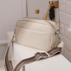 Hot selling crossbody bags women handbags ladies luxury shoulder bag solid color pu leather bag with canvas strap wholesale