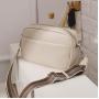 Hot selling crossbody bags women handbags ladies luxury shoulder bag solid color pu leather bag with canvas strap wholesale