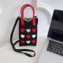 KBW634 Lovely Decorative Cell Phone Bag Student Knitting Hand Carry Storage Coin Purse Fashion Handheld Crossbody Small Bag