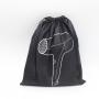 Custom Logo Printed Black Drawstring Non Woven Razor Comb Hair Stick Hair Drier Packaging Bag Non Woven Dust Pouch