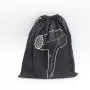 Custom Logo Printed Black Drawstring Non Woven Razor Comb Hair Stick Hair Drier Packaging Bag Non Woven Dust Pouch