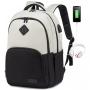 LOVEVOOK Fashion Custom Logo Men Laptop Backpack Canvas 15.6 Computer Backpack Bookbags Anti-theft College Student School Bags