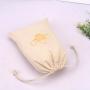 Fashion Cotton Drawstring Shopping Bag For Packaging Handbag Reusable Natural Custom Logo Printed Dust Gift Muslin Pouch