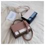 Leisure Women's Bag 2023 Korean Version New Color Contrast Women's Bag Fashion Small Thread Zipper Square Shoulder Bag