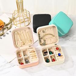 COM028 Custom Logo Mini Storage Box Jewelry Portable  Jewelry Storage Box Zipper Travel Jewelry Organizer New  Cosmetic Case