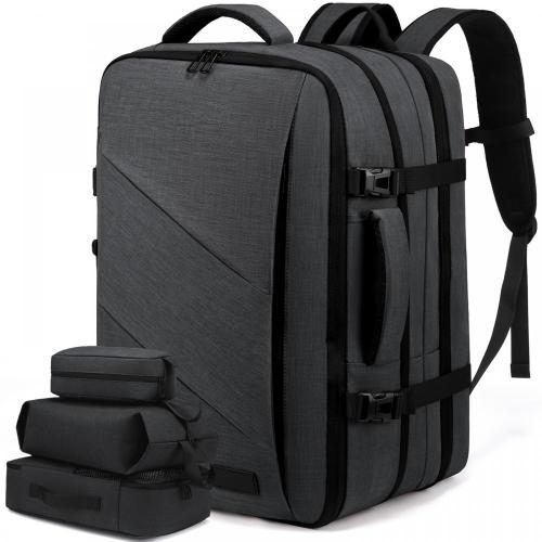 LOVEVOOK Custom waterproof large travel backpack gray canvas backpack business laptop bag Expandable mens backpack travel bag