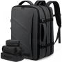 LOVEVOOK Custom waterproof large travel backpack gray canvas backpack business laptop bag Expandable mens backpack travel bag