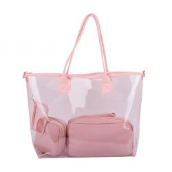 keymay 90%&80%&70% clear High quality Custom outdoor Children clear pvc shoulder bag with pvc cosmetic
