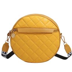 HR491 Women's Retro Small Round Bag Fashion and Versatile Single Shoulder Bag PU Niche Embroidered Handheld Messenger Bag