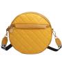 HR491 Women's Retro Small Round Bag Fashion and Versatile Single Shoulder Bag PU Niche Embroidered Handheld Messenger Bag