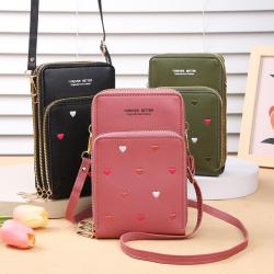 2024 New Small Mini Single Shoulder Crossbody Bag Mobile Phone Bag Touch screen Zipper Wallet Fashion Mobile Phone Messenger Bag