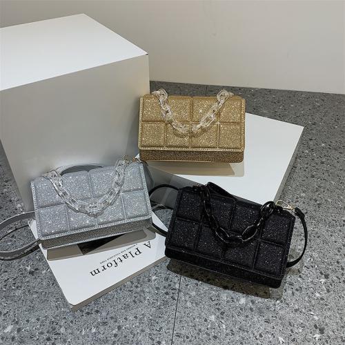 2023 New Pu Solid Women Fashion Handbags Pearlescent Wholesale Women Handbags Acrylic Chain Designer Shoulder Bags For Women