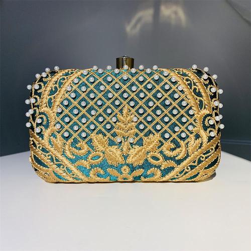 Custom sac tendance 2024 New Handmade Beaded Banquet Bag Crossbody Chain Clutch Retro Embroidery Evening Handbag For Ladies