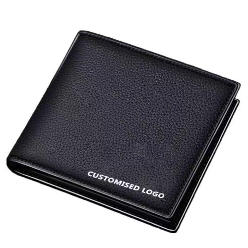 KBW189 2023 Custom Leather Wallet Men's Leather Slim Anti-theft Brush Vertical Paragraph Card Bag Men's Short Money Clip