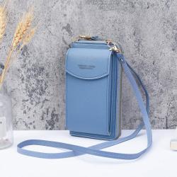 OEW110 Fashion Ladies Wallet Mobile Phone Bag Solid Color Leather Card Holder Wallet Messenger Shoulder Strap Bag