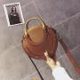 Hot selling women's small round bag fashionable frosted splicing single shoulder crossbody handbag