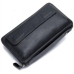 Clutch Wallets Men's Bags Casual Long Business High-capacity Genuine Leather Polyester Opp Bag Durable National Zipper & Hasp