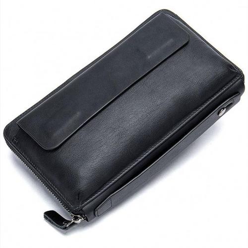 Clutch Wallets Men's Bags Casual Long Business High-capacity Genuine Leather Polyester Opp Bag Durable National Zipper & Hasp