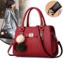 Fashion Women High Quality  Handbags With Wallet China Wholesale PU Ladies Shoulder Bag Luxury Female  Handbag With Pompon
