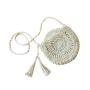Bolsos New Fashion Zipper Straw Bag Hand-made Paper Rope Cross Body Bag Round Tassel Weave Bag