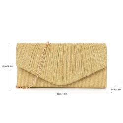 2024 New Evening Bags Women's Handbag Pleated Stripe Flash Material Evening Dress Party Ladies Bag Clutch Bag