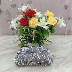 New sequin bead embroidered evening bag