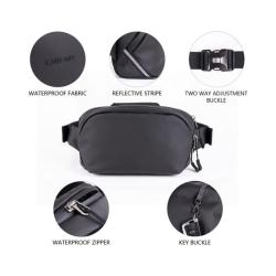 Oem Fashion Casual Waterproof sport fanny pack manufacturer multifunctional outdoor running black waist bag