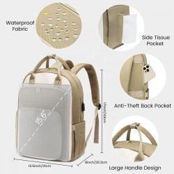 LOVEVOOK high quality quilted Waterproof Organize Laptop Business Travel Shoulder Bag Backpack for Men women Teacher nurse daily
