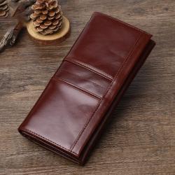 XL286 2024 Imported Classic Long Soft Leather Wallet Men Genuine Leather Card Holder Wallet For Men Business Person Purse