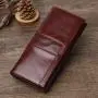 XL286 2024 Imported Classic Long Soft Leather Wallet Men Genuine Leather Card Holder Wallet For Men Business Person Purse