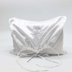 Custom Embroidery Logo Recycled Polyethylene Satin Dust Clothes Packaging Envelope Pouch Drawstring Cloth Storage Silk Satin Bag