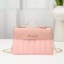 Summer Fresh Sweet Ladies Handbag Pure Color Fashion Shoulder Crossbody Bag Texture Fabric Large Capacity Magnetic Button Bag