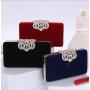 CCF596 Luxury Diamond Rhinestone Buckle Satin Ladies Evening Bag Wedding Clutch Purse Luxury Evening Bling Purses Handbag
