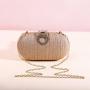 Wholesale new annular box purse women chain shoulder glitter fabric box clutch evening bags champagne shiny wrinkle clutch bag pochette femme