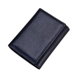 OEW008 Genuine Leather Tri-fold Card Holder Organ Type Lychee Pattern Wallet Purse Credit Card Case Business Bank ID Holders