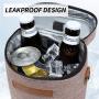 Gelory Custom Logo Insulated Leakproof 2 Bottle Wine Cooler Bag Padded Portable Wine Tote Bag for Travel, Picnic