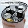 Gelory Custom Logo Insulated Leakproof 2 Bottle Wine Cooler Bag Padded Portable Wine Tote Bag for Travel, Picnic