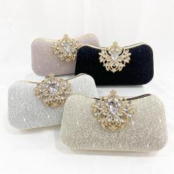 Europe  America  Retro Style Evening Bag  Lady Cheongsam Dress Bag Inlaid Brick Single Shoulder  Min Handbags Makeup Clutch Bag