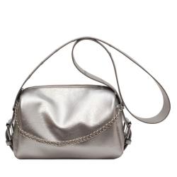 Retro large capacity rivet female purse handbag shoulder crossbody bag chain decoration leather sling bags for ladies