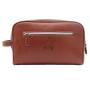 Custom brand vintage leather travel toilet bag, high quality vegan leather wash bag for men