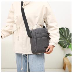 HR499 Men's Shoulder Bag New Business Multi layer Zipper Men's Crossbody Bag Simple Lightweight Oxford Fabric Messenger Bag
