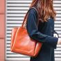 New Designer Wholesale Large Ladies Tote Bags With Custom Printed Logo Vegan Genuine  Leather Fashion Women's Tote Bags