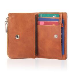 Wholesale mens slim wallets slim genuine leather card holder rfid wallet leather smart wallet holder for men