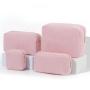 Stock S M L XL Pink Premium Dairy Essential Toiletry Bag Simple Style Makeup Bag DIY Patches Portable Travel Corduroy Pouch