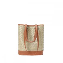 Luxury Fashion Women'S Genuine Leather Handbags Woven Shoulder Bucket Tote Hand Bags Designer Woman Big Size For Ladies Women