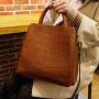 Custom  women tote bag  crocodile  leather ladies  shoulder bag fashion handbags for women factory wholesale